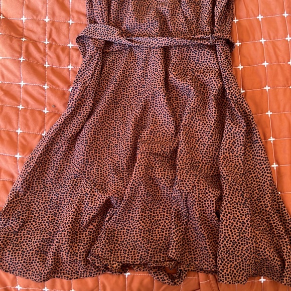 Ditzy Dot burnt orange Brown Flutter Dress - Picture 2 of 7